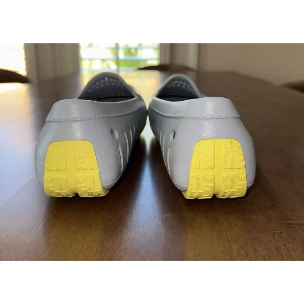 Floafers Rubber Driver Loafers Light Gray Yellow Sole Slip On Water Shoes Sz 13